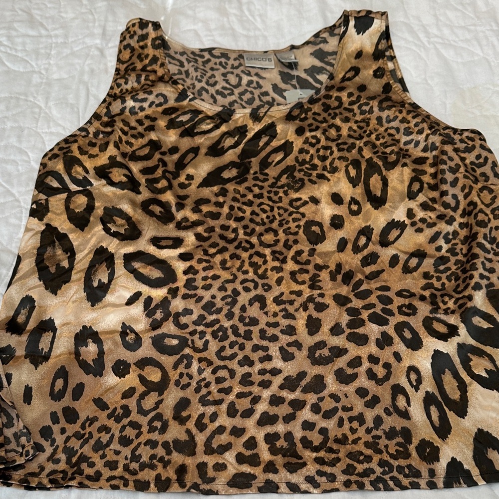 Chico’s Satin Animal Print Tank Top
